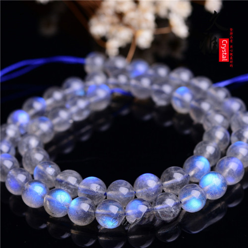 久雅水晶 7a級天然灰月光石散珠 拉長石半成品 DIY飾品串珠 批髮