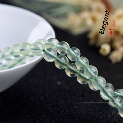 久雅水晶 天然7A級葡萄石散珠 圓珠 半成品 DIY飾品配珠 串珠批髮