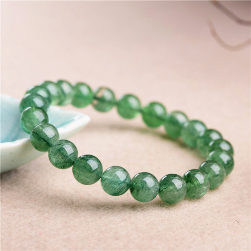 久雅水晶 綠草莓晶手鏈 DIY飾品綠色草莓晶圓珠 散珠 批髮