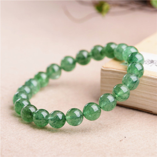 久雅水晶 綠草莓晶手鏈 DIY飾品綠色草莓晶圓珠 散珠 批髮