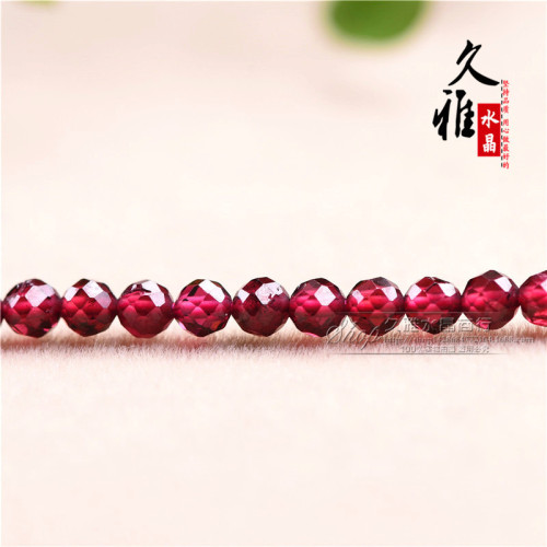 久雅水晶 天然酒紅色石榴石小刻面散珠 紫牙烏切面石榴石廠家直銷