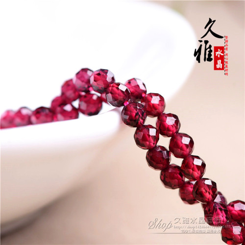 久雅水晶 天然酒紅色石榴石小刻面散珠 紫牙烏切面石榴石廠家直銷