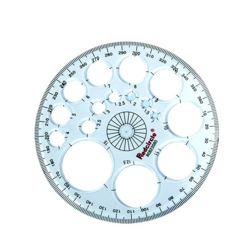 多功能全圓儀模板 360度學生畫圓用品教學辦公文具量角器繪圖尺子