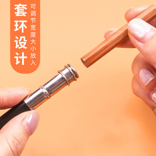 金屬鉛筆延長器批髮雙頭不鏽鋼接筆器彩鉛筆帽木杆單頭炭筆加長器