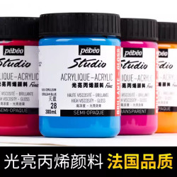 光亮丙烯顔料300ml大容量學生diy美術繪畫彩色白色兒童牆繪彩繪