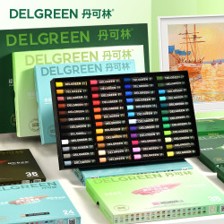 丹可林油畫棒 12色軟性重彩盒裝彩色蠟筆兒童不髒手水洗塗色畫筆