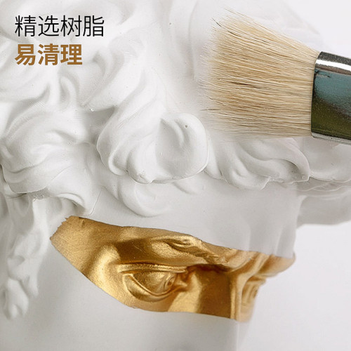 小衛樹脂石膏15cm黑金大衛頭像美術素描教具模型裝飾擺件白石膏像