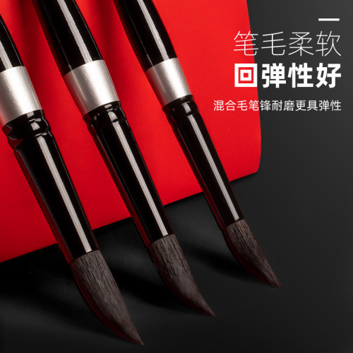 美國黑天鵞水彩筆BlackVelvet黑杆松鼠毛勾線筆3000s圓頭美術畫筆