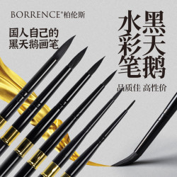 黑天鵞旅行裝水彩筆便攜可拆卸美術繪畫專用勾線用品圓頭畫筆批髮