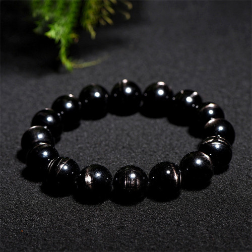 久雅水晶 天然金運石圓珠手鏈  DIY飾品配珠金運石手串 廠家直銷