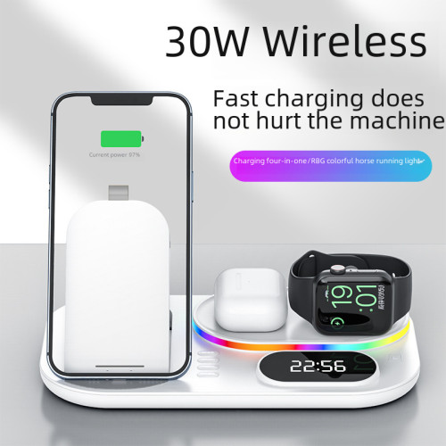 專利原廠四合一無線充電器 MagSafe磁吸無線充30W立式折曡快充