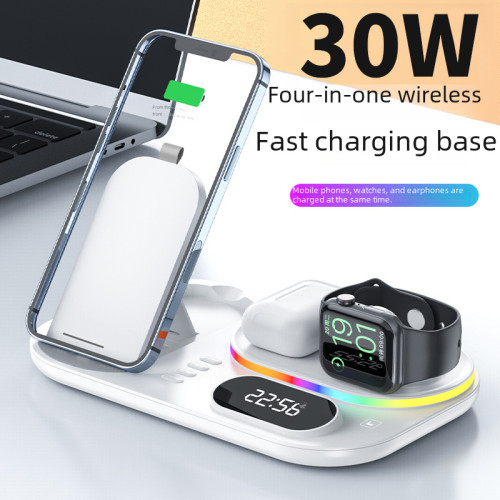 專利原廠四合一無線充電器 MagSafe磁吸無線充30W立式折曡快充