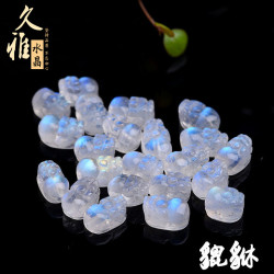 久雅水晶 天然藍月光貔貅 彩色月光石貔貅 可愛小手鏈配件 批髮