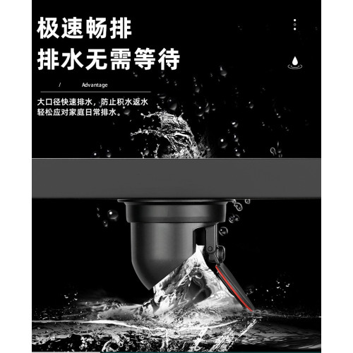 槍灰色地漏全銅不鏽鋼304衛生間下水道防臭器隱形長條淋浴洗衣機