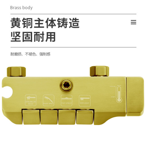 恒溫花灑槍灰色鋼琴按鍵航母全銅智能衛生間淋浴數顯套裝家用增壓