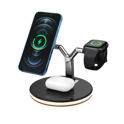 三合一無線充電器適用蘋果1413magsafe磁吸快充airpods耳機iwatch