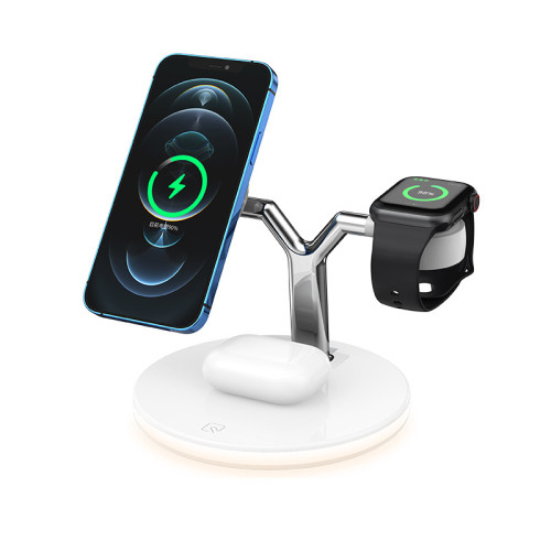三合一無線充電器適用蘋果1413magsafe磁吸快充airpods耳機iwatch