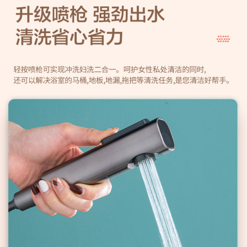 槍灰花灑套裝智能數顯增壓花灑衛生間全銅家用恒溫淋浴器淋雨噴頭