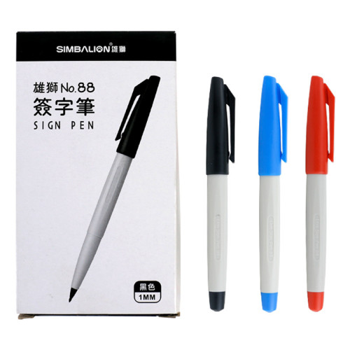 雄獅簽字筆88記號筆黑色加粗中性筆文具教師紅色批改勾線筆批髮