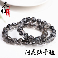 久雅水晶 閃霛鑽圓珠手鏈 閃霛幸運石圓珠手串 廠家直銷