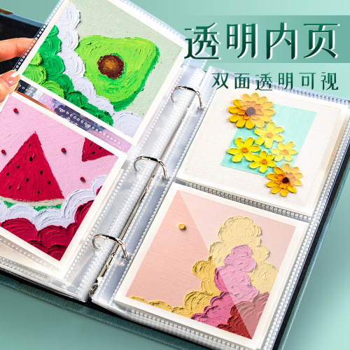 油畫棒收納冊復古造景相冊美術作品集全套大容量畫冊辦公資料冊子