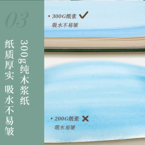 飛樂鳥布藝48K水彩本批髮加厚300g兒童diy美術水彩國畫空白畫紙本
