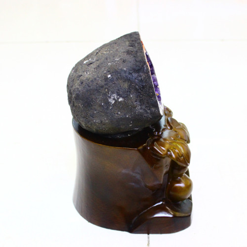 永韻批髮烏拉圭恐龍蛋錢袋子 紫晶聚寶盆 原石拋光無水泥紫水晶洞