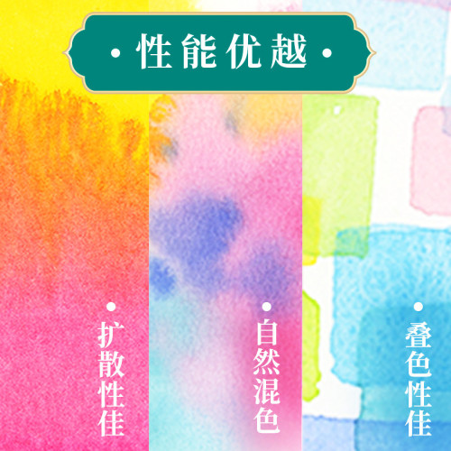 飛樂鳥水彩顔料批髮鸞國風24色半乾固體套裝旅行便攜美術繪畫彩繪