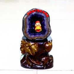 永韻批髮烏拉圭恐龍蛋錢袋子 紫晶聚寶盆 原石拋光無水泥紫水晶洞
