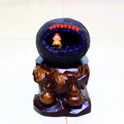 永韻批髮烏拉圭恐龍蛋錢袋子 紫晶聚寶盆 原石拋光無水泥紫水晶洞