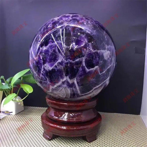 永韻   廠供批髮天然紫水晶球 紫晶球夢幻紫水晶球風水擺件送底座