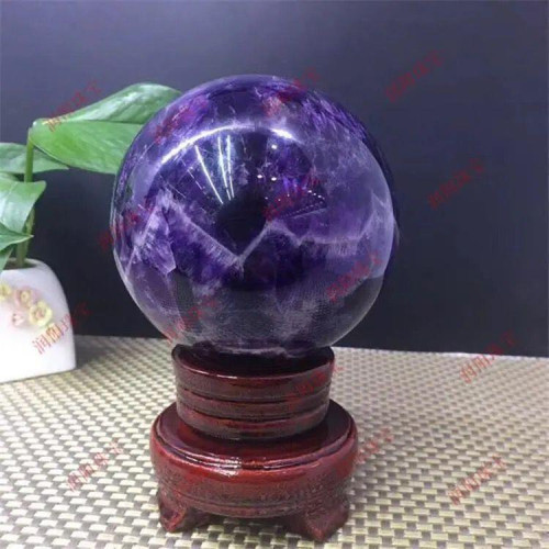 永韻   廠供批髮天然紫水晶球 紫晶球夢幻紫水晶球風水擺件送底座