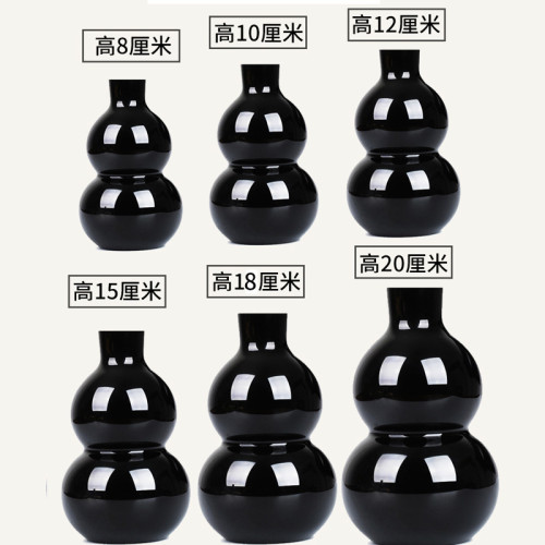 永韻 批髮天然黑曜石葫蘆擺件福祿葫蘆 家居辦公室風水送禮品擺飾