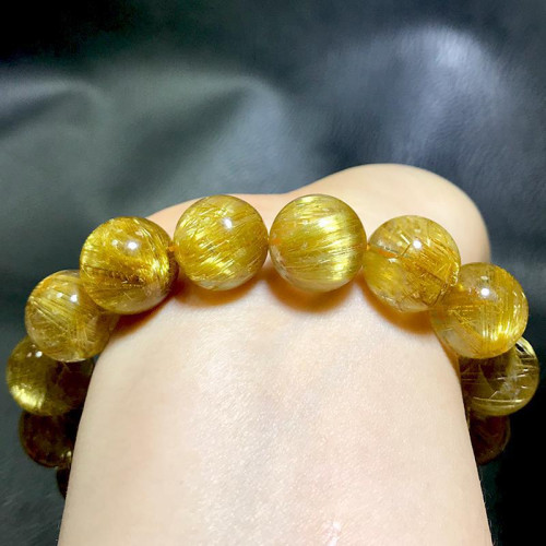 永韻珠寶 天然金鈦晶髮晶手鏈銅鈦晶貓眼散珠108男女鈦晶貔貅手鏈