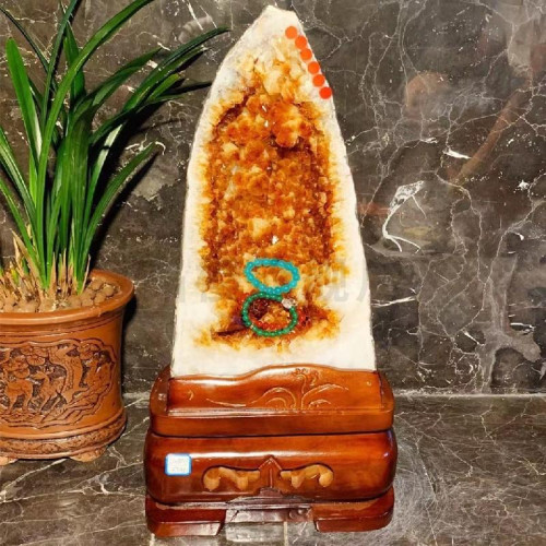永韻天然黃晶洞擺件洞形好 晶體飽滿 顆粒水潤 顔色漂亮 顆顆透亮