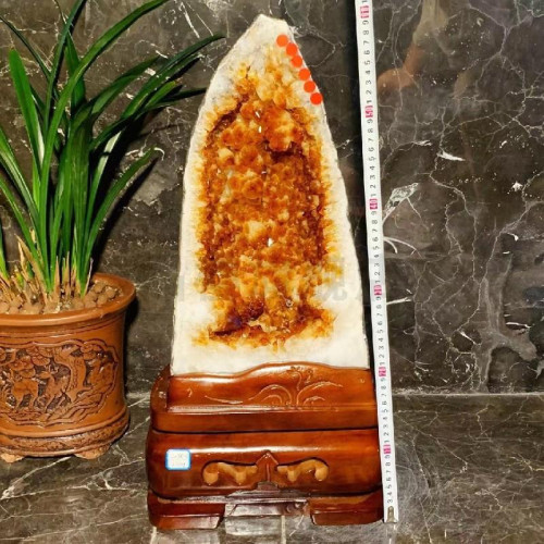 永韻天然黃晶洞擺件洞形好 晶體飽滿 顆粒水潤 顔色漂亮 顆顆透亮