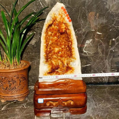 永韻天然黃晶洞擺件洞形好 晶體飽滿 顆粒水潤 顔色漂亮 顆顆透亮