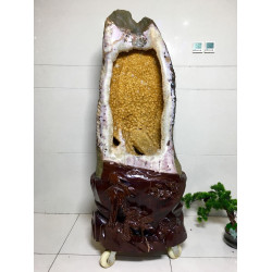 永韻珠寶天然巴西黃晶洞紫水晶洞擺件聚寶盆烏拉圭錢袋子紫晶洞