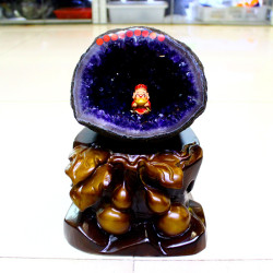 永韻批髮烏拉圭恐龍蛋錢袋子 紫晶聚寶盆 原石拋光無水泥紫水晶洞