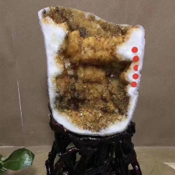永韻天然黃晶洞擺件洞形好 晶體飽滿 造型美觀 顆粒均勻 顔色漂亮