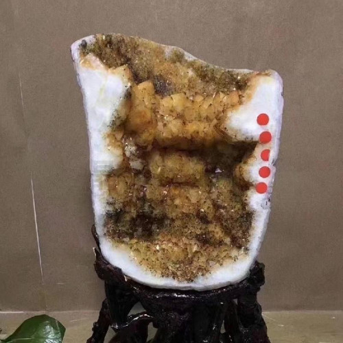 永韻天然黃晶洞擺件洞形好 晶體飽滿 造型美觀 顆粒均勻 顔色漂亮
