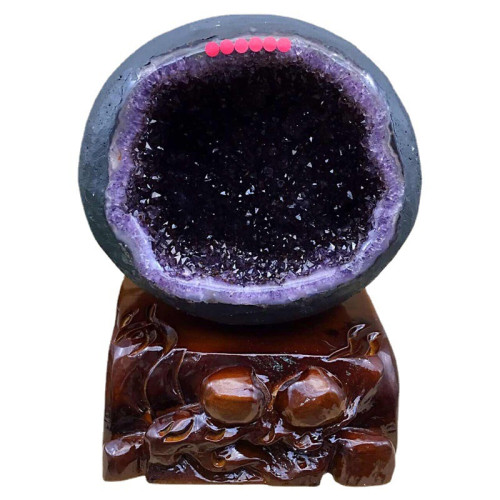 永韻批髮天然烏拉圭錢袋子恐龍蛋巴西紫水晶洞聚寶盆原鑛石水擺件
