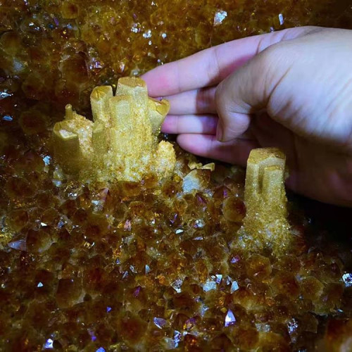 天然黃晶洞觀音洞 烏拉圭瑪瑙聚寶盆 紫水晶洞原石客厛辦公室擺件