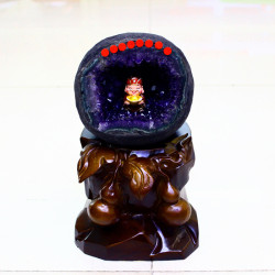 永韻批髮烏拉圭恐龍蛋錢袋子 紫晶聚寶盆 原石拋光無水泥紫水晶洞