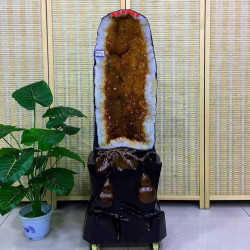 晶櫻天然黃晶洞擺件造型大氣晶體飽滿顔色濃鬱 顆粒飽滿 顆顆透亮