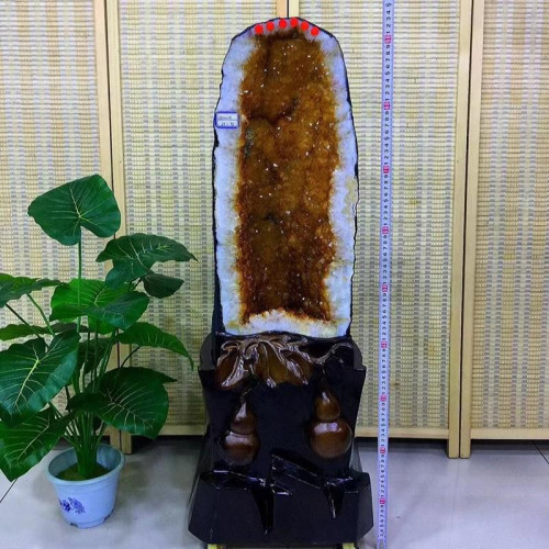晶櫻天然黃晶洞擺件造型大氣晶體飽滿顔色濃鬱 顆粒飽滿 顆顆透亮