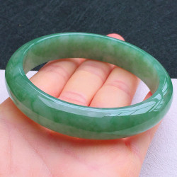 老坑緬甸翡翠手鐲女油青綠天然玉手鐲帝王綠陽綠翡翠寬版大號小圈