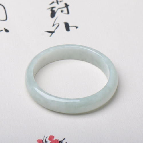 隨美緬甸翡翠原石飄花玉手鐲淺綠玉鐲子糯種女款玉石鐲送媽媽禮物