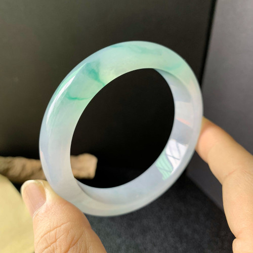天然翡翠手鐲冰種陽綠貴妃玉鐲緬甸正品女款老坑翡翠玉手鐲玉鐲子
