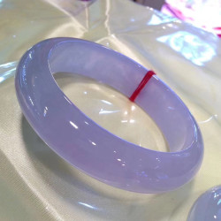翡翠手鐲冰糯種紫羅蘭玉鐲 天然a貨緬甸老坑春彩紫色貴妃鐲女正品